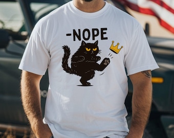 No Kings in America Tee Meme shirt grappige kat shirt zwarte kat tshirt politieke protest shirts Anti Trump Nope Kings Tee Resist liberale shirt