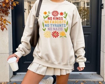 No Kings in America Political Protest Shirts Anti Trump Nope Kings Tee Rejecting Kings Since 1776 Resist Social Justice Tee Crown No kings