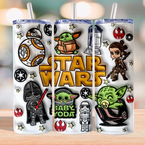 3D Inflated Cartoon Tumbler PNG, The Galaxy Edge, The Mandalorian, This Is The Way, 3D Cartoon Tumbler Png, Cartoon Characters Wrap