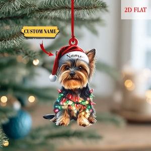 Custom Dog Yorkie Ornament, Yorkshire Terrier Acrylic Ornament, Yorkie Dog Ornament, Gift for Yorkie lover, Yorkshire Terrier Gifts, Yorkie