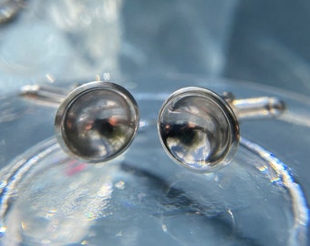 Solid Silver Domed Circle Cufflinks