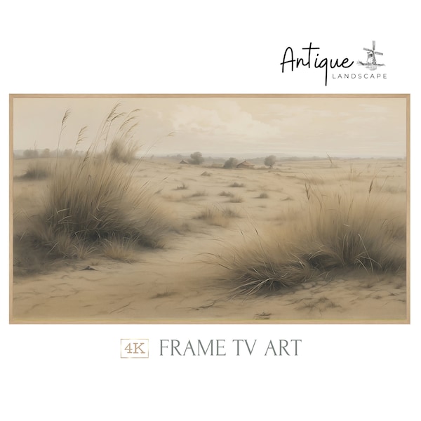 Samsung Frame TV I Wild Dry Grass | Vintage Landscape TV Art | Summer Art For TV I Antique Landscape I Retro Art Instant Download I TV130