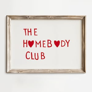 The Homebody Club Heart Poster Minimalist Cute Quote Art, Aesthetic Wall Decor, Digital Print for Trendy Home Gift zdjęcie 2