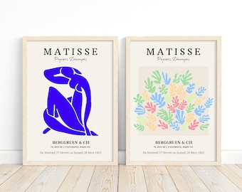 Matisse Printable Wall Art Set - 2 Henri Matisse Exhibition Posters, Instant Download, Modern Home Decor, Art Lover Gift