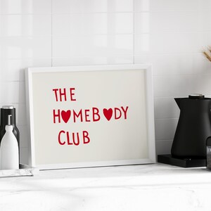 The Homebody Club Heart Poster Minimalist Cute Quote Art, Aesthetic Wall Decor, Digital Print for Trendy Home Gift zdjęcie 3