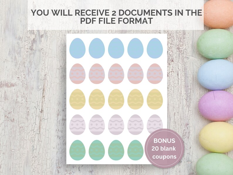 Printable Egg Tokens, Easter Egg Coupons for Kids, Easter Coupon ...
