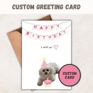 Custom Dog Birthday Card - Personalized Pet Photo Collage, Cute Gift for Dog Owner, Editable Happy Birthday Greeting Card