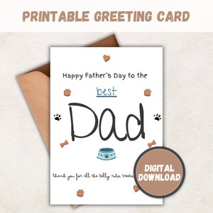 Hund Papa Vatertagsgeschenk - Niedliche Fell-Dad Grußkarte - Einzigartiges Pawters Day Geschenk für Tierliebhaber - Hundebesitzer und Fellelternteil druckbare Karte