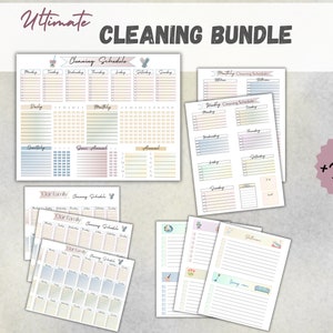 This Cleaning checklist bundle is perfect for anyone looking to streamline their cleaning routines.