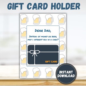 Vaderdag cadeaukaarthouder, grappige cadeaukaarthouder voor papa, bierliefhebber papa cadeaukaart, leuk cadeau voor papa, cadeau van zoon, cadeau voor papa
