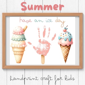 Summer Ice Cream Handprint Craft: Kids Art Project (Digital Download)