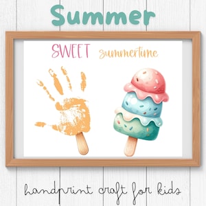 Summer Handprint Craft for Kids | Printable Summer Art for Kids | Easy Toddler Activity | Footprint Art | Handprint Art