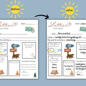 Our Letter from Camp template is perfect for both stationary camps and summer camp at home.