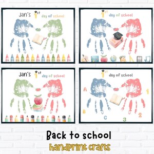 First Day of School Handprint Art Bundle: Back to School Keepsake Gift (PDF Download)
