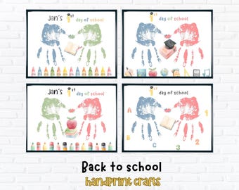 First Day of School Handprint Art Bundle: Back to School Keepsake Gift (PDF Download)
