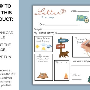 Our Letter from Camp template is perfect for both stationary camps and summer camp at home.