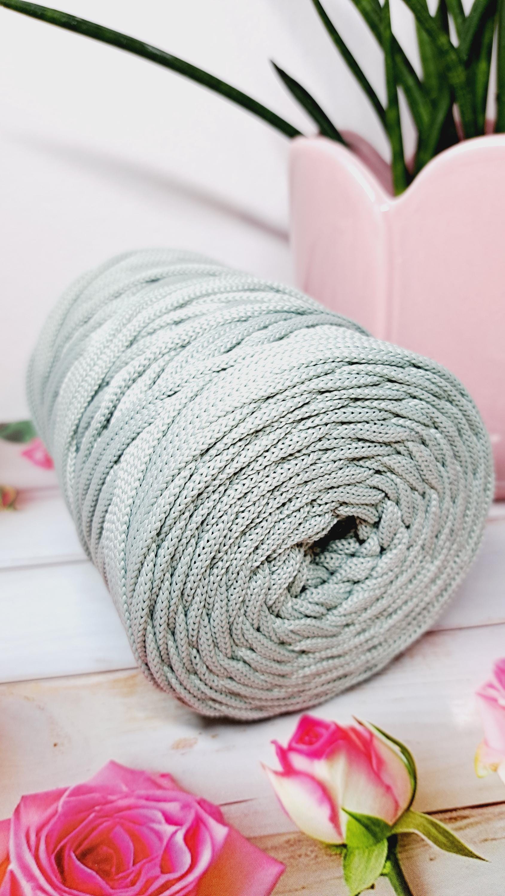 Premium Polyester Crochet Cord –Durable European Yarn for Crochet, Macrame & Handmade Crafts, 3mm, 5mm, 8mm Soft Braided Rope, Yarn for bags