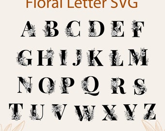 Alphabet svg | Split Letter svg | Floral Letter svg | Initial svg | Letter Alphabet svg | Fancy Alphabet svg |Split Letter Cut Files Png/Eps