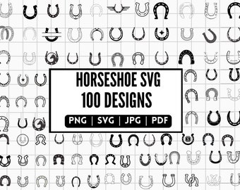 Horse Shoe SVG Bundle, Horse Shoe PNG Bundle, Horse Shoe Clipart, Horse Shoe SVG Cut Files pour Cricut, Horse Shoe Silhouette, Horseshoe Svg