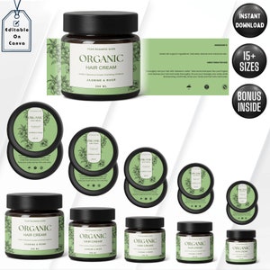 Cosmetic Label Template, Custom Jar Labels, Skincare Products Branding, Body Butter Labels Download, Editable DIY Brand Labels