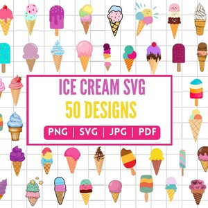 Ice cream SVG Bundle, Sweet Ice Cream Cone Cut File, Ice Cream Clipart, Summer PNG File, Dessert Vector, Ice Cream Cut File Digital Download