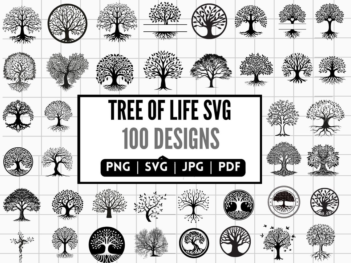 Tree of Life SVG Bundle, Tree Designs Vector Files, Tree of Life PNG ...