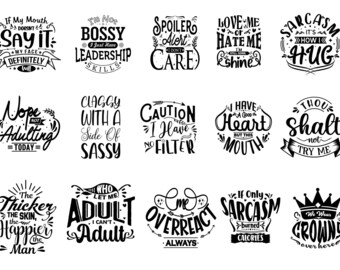 30 Sarcastic Quotes Svg Bundle, Funny Quotes Png Design, Sarcastic