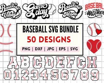 Baseball SVG Bundle, Baseball SVG for Kids, Baseball Font SVGs, Baseball Stitch Font Clipart, Baseball SVGs for Cricut & Silhouette Machines