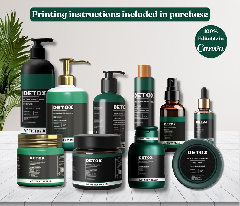 EDITABLE Cosmetic Label Template, Skincare Products Branding, Custom ...
