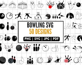 Bowling SVG Bundle, Bowling SVG, Bowling Split Monogram Svg, Sports Svg, Bowling Pin Outline, Bowling Clipart, BowlingBall SVG, Vector
