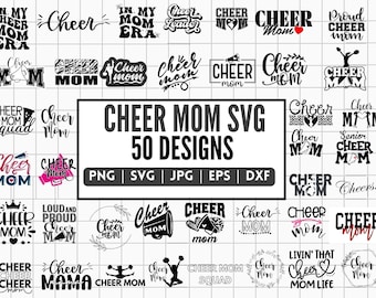 Cheer Mom SVG Bundle, Cheer Mama Designs PNG, In my Cheer Mom Era, Cheerleader Mama Cliparts, für Cricut, Cameo und Silhoutte