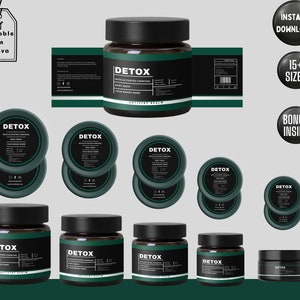 Cosmetic Label Template, Custom Jar Labels, Skincare Products Branding, Body Butter Labels Download, Editable DIY Brand Labels