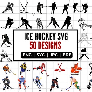 50 Hockey SVG Bundle, Ice Hockey PNG Designs, Hockey Vector Cliparts, Ice Hockey Sublimation Designs, Hockey Monogram, Cut files Cricut