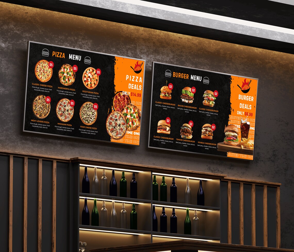 Editable Digital Menu Template, Animated TV Display Menu Template ...