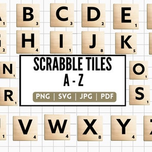 Srabble Tiles SVG Bundle, All Letters Scrabble Tiles Design, Scrabble Alphabets for laser cut files, Scrabble Cliparts