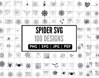 Spider Web SVG Bundle, Spider Web PNG Bundle, Spider Web Clipart, Halloween Svg Cut Files for Cricut, Spider Web Silhouette, Cobweb Svg.