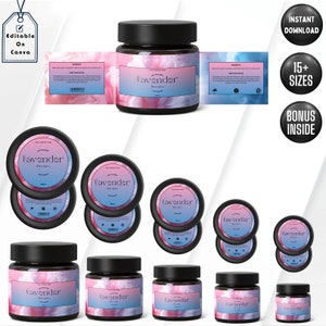 Cosmetic Label Template, Custom Jar Labels, Skincare Products Branding, Body Butter Labels Download, Editable DIY Brand Labels