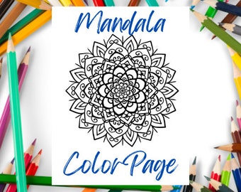 Mandala Color Page | Adult Coloring Page | Printable Page | Instant Download