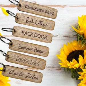 Personalised Wooden Keyring | Laser Engraved Door Sign | Custom Name Keychain | Hotel Room Tags | Rustic Wood Key Fob