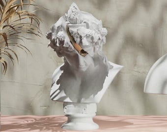 Dionysus Bust – "Revelations of Dionysus" – Greek God 3D Printed Statue – Mythological Decor