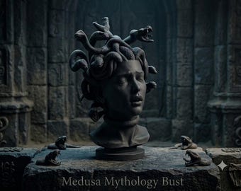 3D Printed Medusa Bust: Greek Mythology Decor
