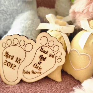 Personalized Baby Shower Magnet – Wooden Baby Feet Magnet for Baby Shower Custom Wooden Baby Shower Favor Keepsake