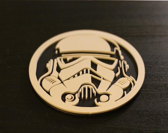 Realistic Starwars-themed Style Coaster Set with 3D Printed Storage Box – Fun Gift for Starwars Lovers, Coffee Table Accessory