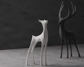 Elegante estatua de ciervo: decoración minimalista moderna para el hogar