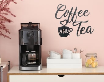 Letrero de pared de café y té impreso en 3D: decoración de cafetería y cocina