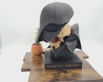 Darth Vader Schädelbüste - Dunkle Seite aufgedeckt - 3D gedruckte Sci-Fi Schädelkunst