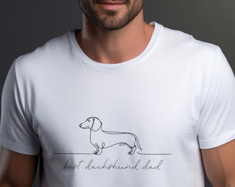 Best Dachshund Dad Ever Men's Shirt, Dachshund Dog Shirt, Dog Lover Gift, Dog Dad Funny Tshirt, Doxie Daddy Father's Day Gift Weiner Dog Tee