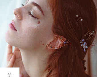 Handmade Copper Wire Elf Ear Cuffs: Celeste Fantasy Jewelry