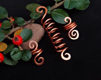 3 Pcs Hestia Beads by Mau Ornaments, Handcrafted Hair Accessories & Jewelry, Unique Hair Beads