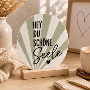 Gift for girlfriend | Thank you gift for colleague | Hey you beautiful soul | Friendship | Decorative sign with wooden stand, favorite person